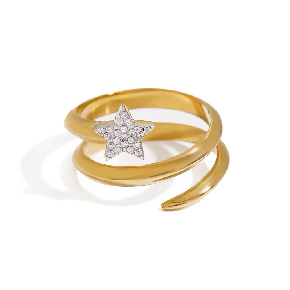 18K Gold Plated Stainless Steel Star Ring
